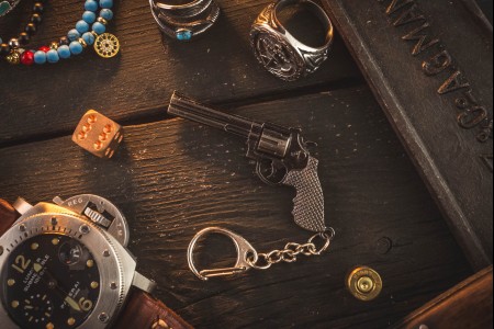 Revolver Mini Pistol Keychain