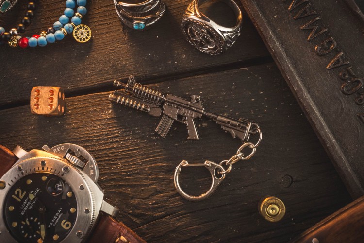 M16 Carbine Mini Assault Rifle Keychain from STRAPSANDBRACELETS