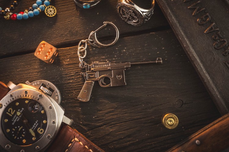 Mauser C96 Mini Pistol Keychain from STRAPSANDBRACELETS