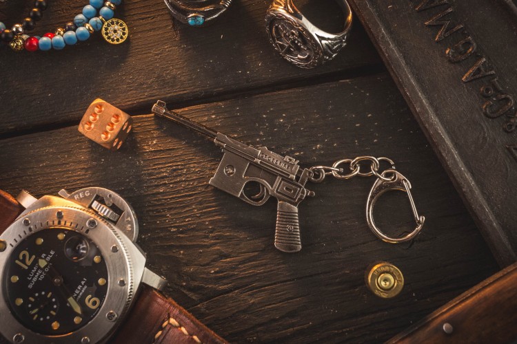 Mauser C96 Mini Pistol Keychain from STRAPSANDBRACELETS