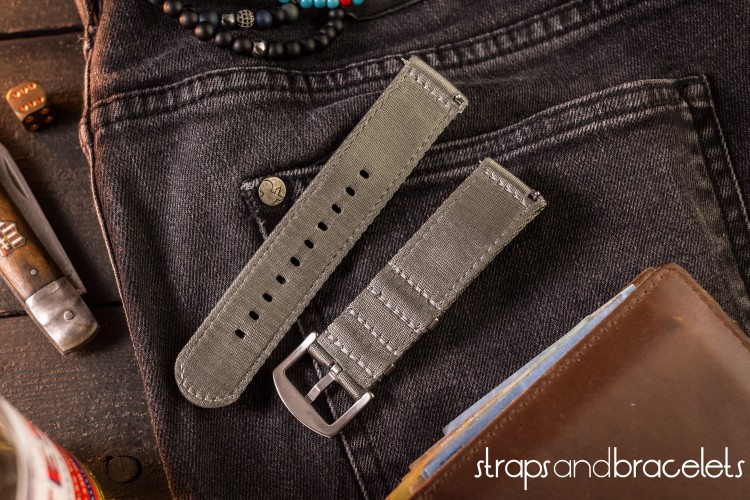 Gray premium Seat Belt Two Piece Watch Strap (20 & 22mm) from STRAPSANDBRACELETS