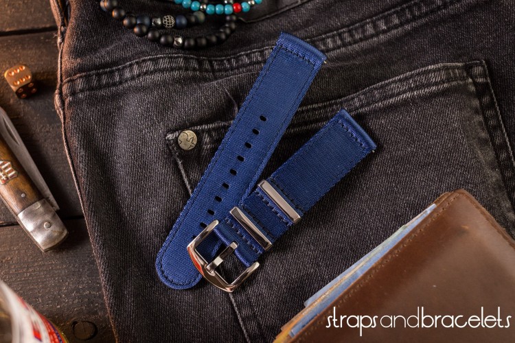 Dark Blue premium Seat Belt Two Piece Watch Strap (20 & 22mm) from STRAPSANDBRACELETS