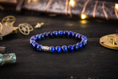 Vincentas - 6mm - Blue Lapis Lazuli Beaded Stretchy Bracelet