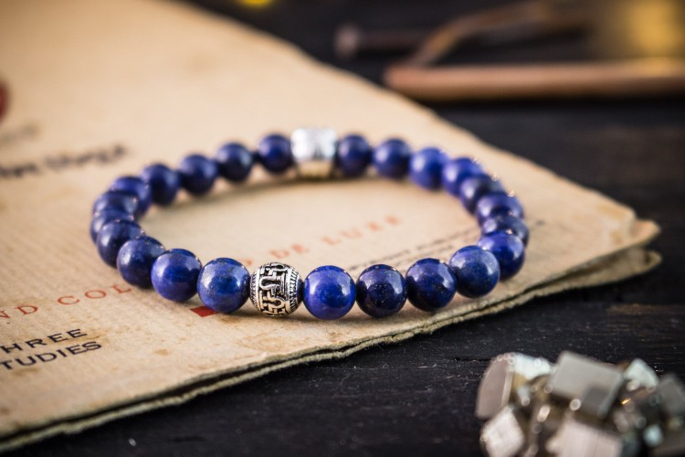 Bracelet Lapis Lazuli 8mm Aromes Evasions  Arômes et Évasions