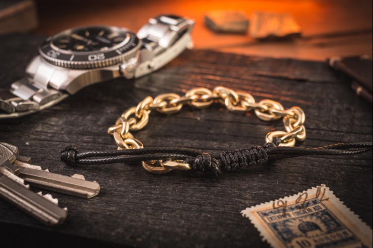 Jargervonssen - Gold Plated Chain Macrame Men's Bracelet from STRAPSANDBRACELETS