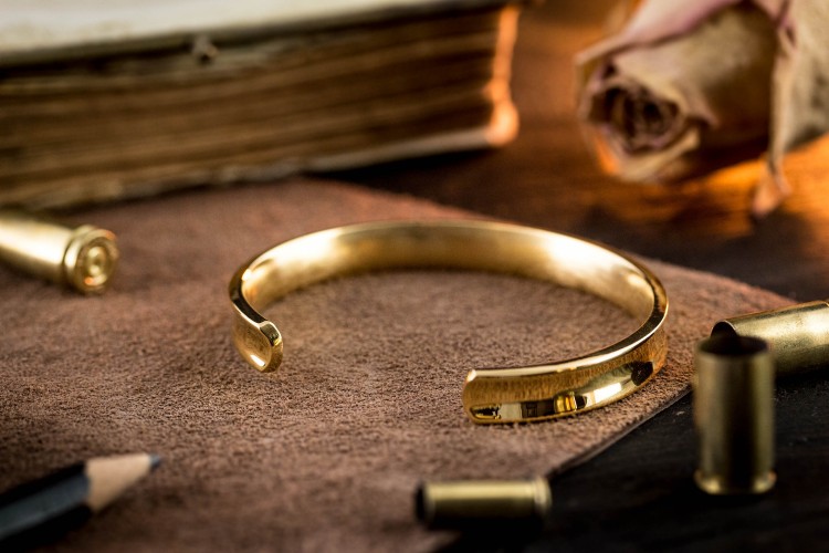 Forbes - Gold Plated Stainless Steel Cuff Bangle Men's Bracelet from STRAPSANDBRACELETS