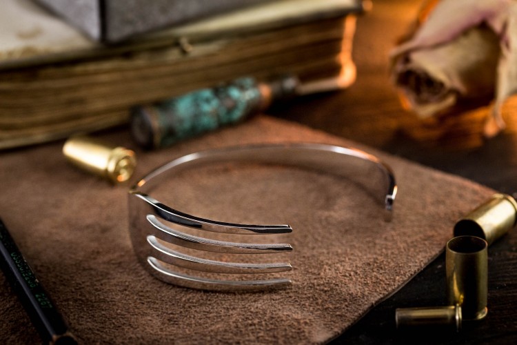 Bauer - Stainless Steel Fork Shaped Bangle Bracelet from STRAPSANDBRACELETS