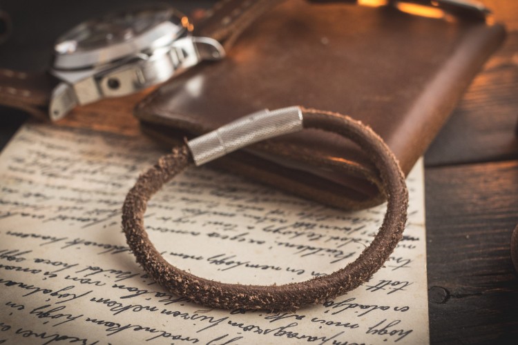 Rhuben - Brown Genuine Suede Leather Braided Cord Bracelet from STRAPSANDBRACELETS