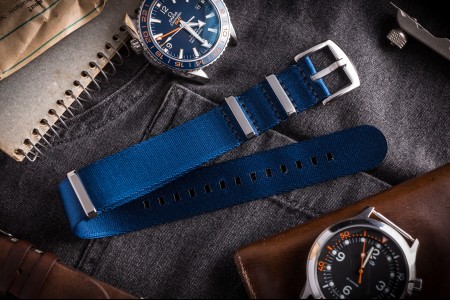 Dark Blue Premium Seat Belt Nato Watch Strap (20 & 22mm)