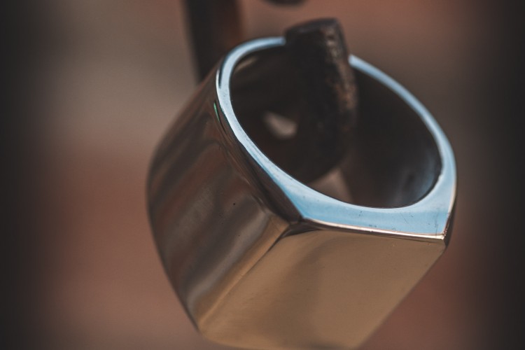 Caspar - Stainless Steel Square Men's Signet Ring from STRAPSANDBRACELETS