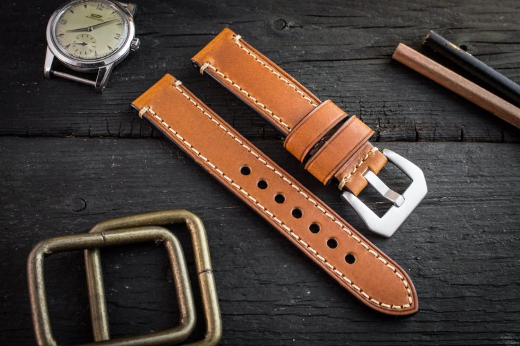 Light Brown Leather Strap For Watches (20mm) from STRAPSANDBRACELETS