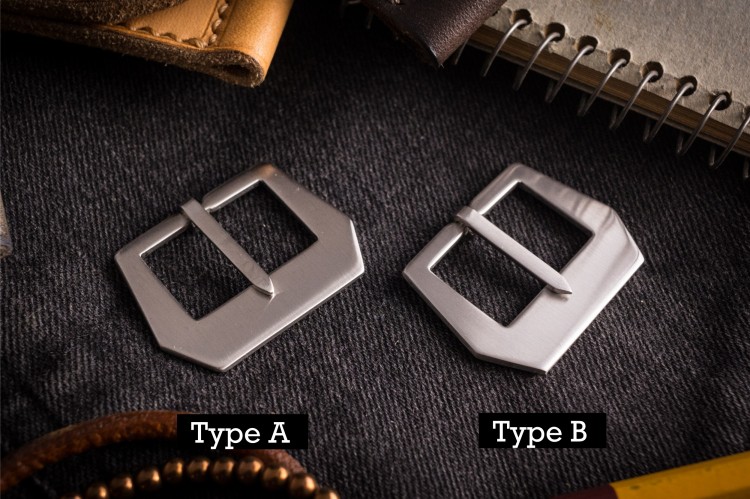 Sewn-in Stainless Steel Pre-V Buckle for Leather Straps from STRAPSANDBRACELETS
