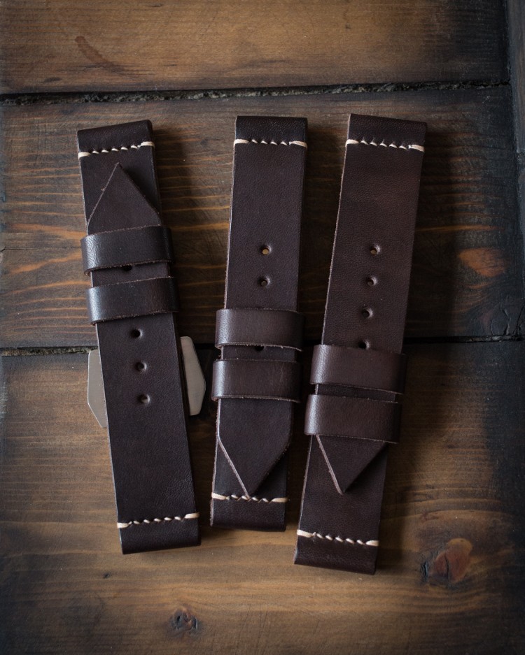 MV019 Kampfschwimmer Chocolate Brown Leather Strap with Beige Stitching from STRAPSANDBRACELETS