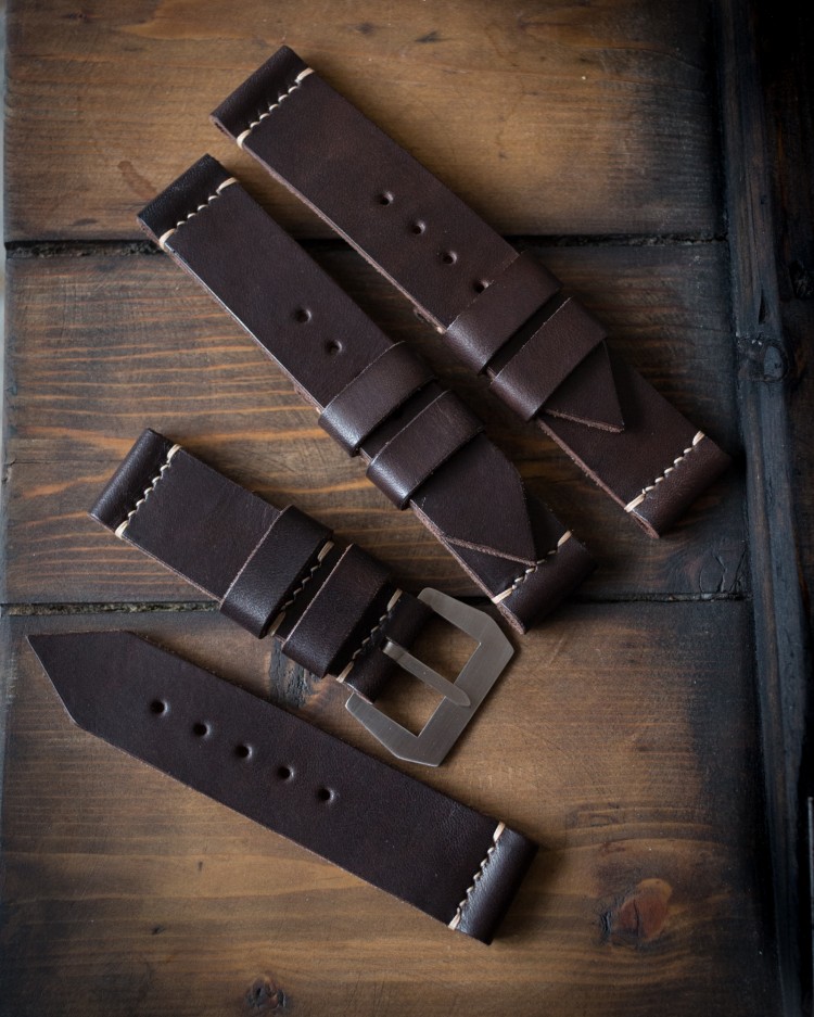 MV019 Kampfschwimmer Chocolate Brown Leather Strap with Beige Stitching from STRAPSANDBRACELETS