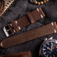 Antique Brown Leather Watch Band